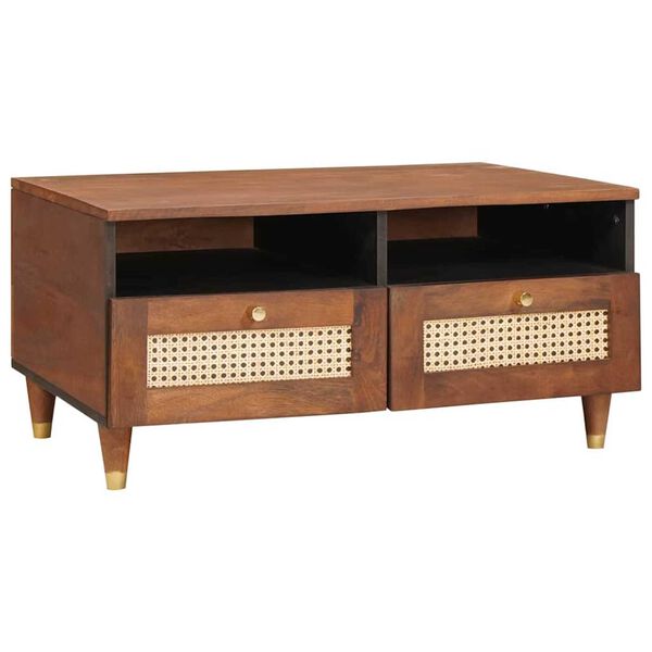 vidaXL Coffee Tables Brown 80 x 54 x 40 cm Cane and solid mango wood