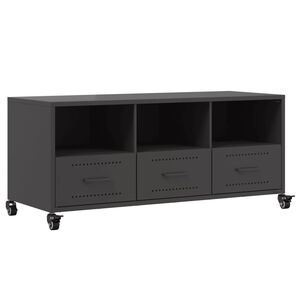 vidaXL TV Cabinet Black 100.5x39x43.5 cm Steel