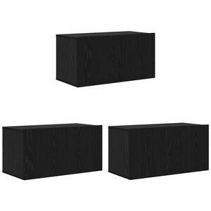 vidaXL TV Cabinet Set 3 pcs Black 60 x 30 x 30 cm Engineered Wood