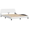 vidaXL Bed Frame with LED without Mattress "Zadar" White 160x200 cm