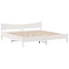 vidaXL Bed Frame with Headboard White 180x200 cm Super King Solid Wood Pine