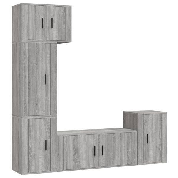 vidaXL 5 Piece TV Cabinet Set Grey Sonoma Engineered Wood