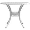 vidaXL Garden Table White Ø90x75 cm Cast Aluminium