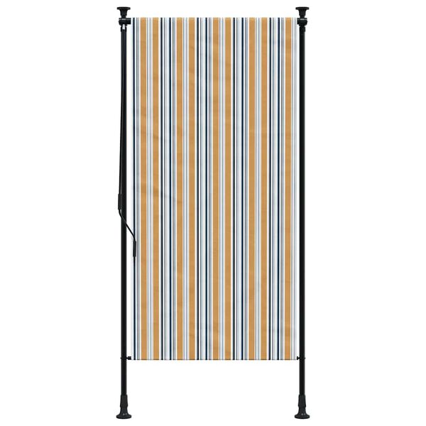 vidaXL Outdoor Roller Blind Yellow and White 120x270 cm Fabric&Steel