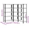 vidaXL 3 Piece 5-Layer Shelves Set Blue Steel&Engineered Wood