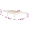 vidaXL Bed Frame without Mattress White Solid Wood Single