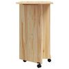 vidaXL Rolling Cabinet with Desk MOSS Clear Varnish Solid Pine wood