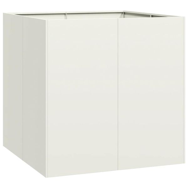 vidaXL Planter White 80x80x80 cm Steel