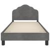 vidaXL Children's Bed Frame with Headboard Dark Grey 90 x 190 cm