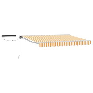 vidaXL Electric Retractable Awning Yellow and White 2.5 x 2 m