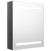 vidaXL LED Bathroom Mirror Cabinet Shining Grey 50x14x60 cm