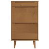 vidaXL Shoe Cabinet MOLDE Brown 59.5x35x103 cm Solid Wood Pine