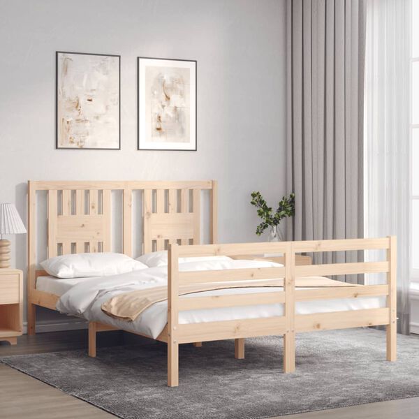 vidaXL Bed Frame without Mattress Small Double Solid Wood