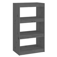 vidaXL Book Cabinet/Room Divider Grey 60x30x103.5 cm Solid Wood Pine