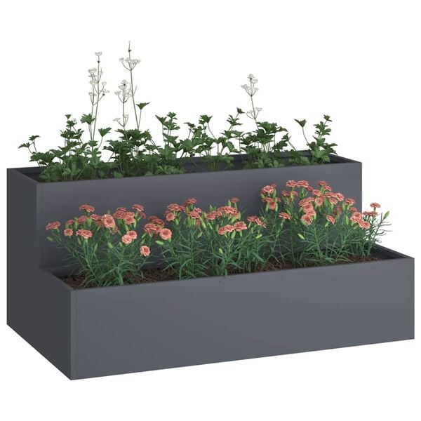 vidaXL Garden Planter Anthracite 100 x 60 x 45 cm Cold-rolled Steel