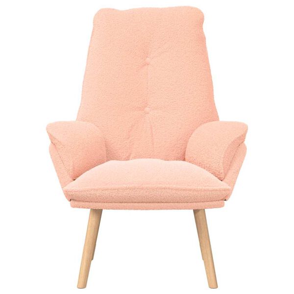 vidaXL Armchair Pink 61 x 78 x 98 cm Sherpa Fabric