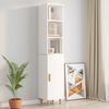 vidaXL Wall Cabinet High Gloss White 34.5x32.5x90 cm Engineered Wood