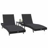 vidaXL Sun Lounger 3 pcs Black 197 x 70 x 82 cm Poly Rattan
