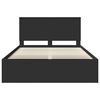 vidaXL Bed Frame with Headboard Black 140 x 200 cm Solid Pine Wood