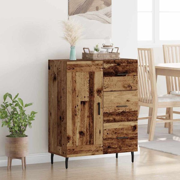 vidaXL Sideboard Old Wood 69.5 x 34 x 90 cm Engineered Wood and Iron