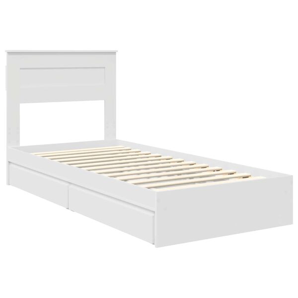 vidaXL Storage Bed with Headboard White 90 x 190 cm Engineered Wood