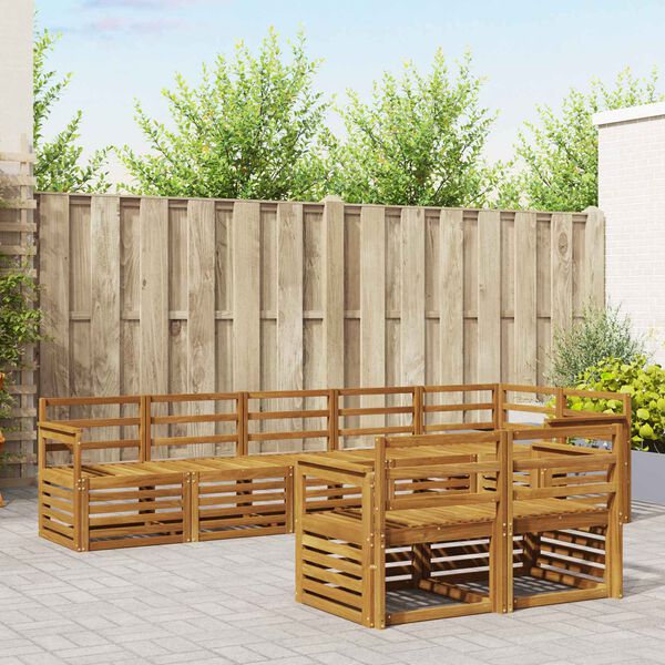 vidaXL Sofa Sets 8 pcs Natural Solid Acacia Wood