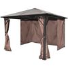 vidaXL Gazebo with Curtain Brown Aluminium 300 x 300 cm