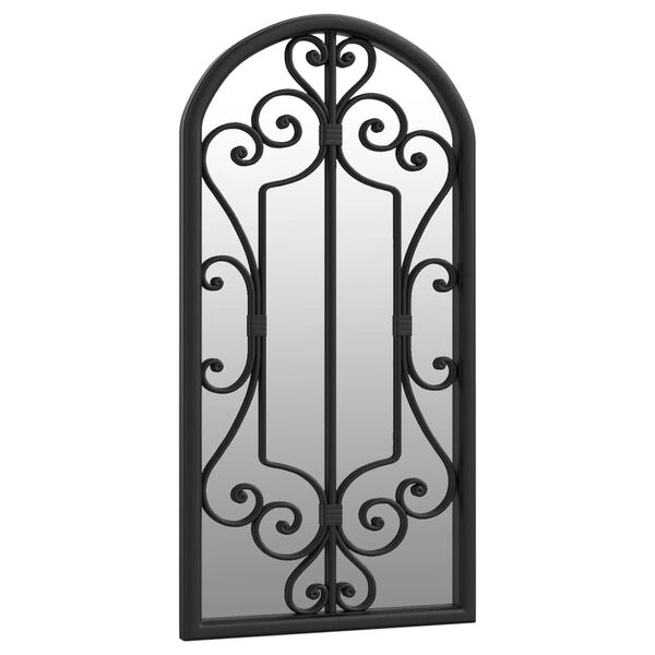 vidaXL Garden Mirror Black 70x30 cm Iron for Outdoor Use