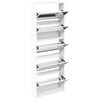 vidaXL Shoe Cabinet with Mirror 5-Layer High Gloss White 63x17x169.5 cm