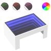vidaXL Coffee Table with Infinity LED White 70x50x30 cm