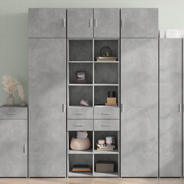 vidaXL Highboard Concrete Grey 70x42.5x185 cm Engineered Wood