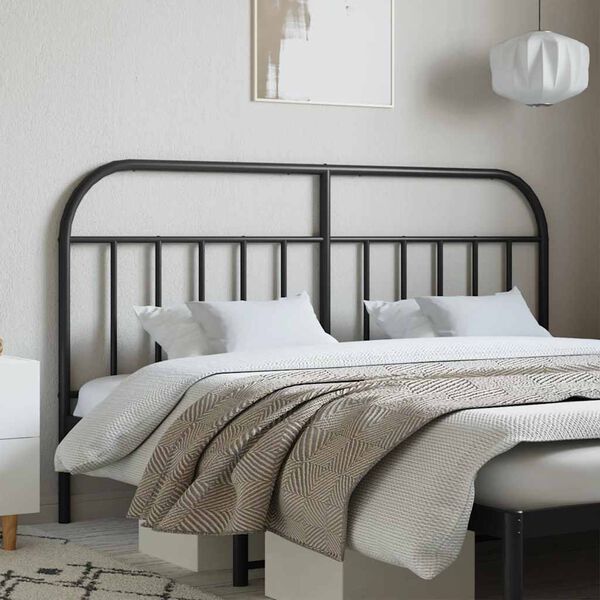 vidaXL Metal Headboard Black 160 cm