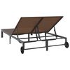 vidaXL Sunbed Reclining 1-person Brown 206 x 115 x 75 cm Poly Rattan