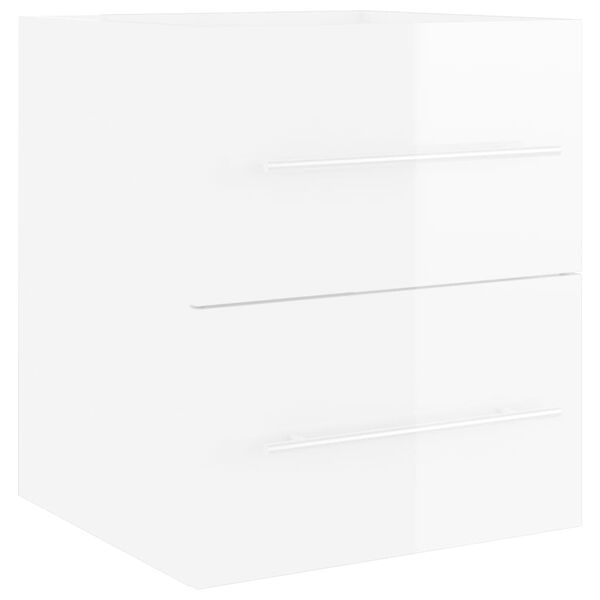 vidaXL Sink Cabinet with Built-in Basin High Gloss White Engineered Wood
