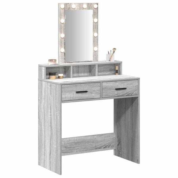 vidaXL Dressing Table Grey 79 x 41 x 140 cm Engineered Wood