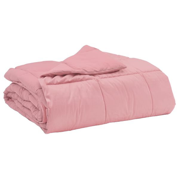 vidaXL Full Year Duvet Quilted Pink 140 x 200 cm Microfiber