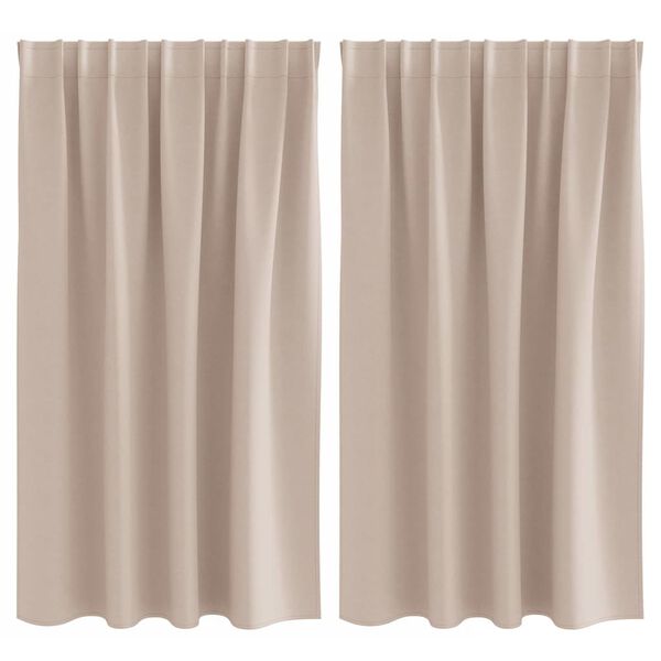 vidaXL Blackout Curtains with Rings 2 pcs Taupe 140 x 140 cm Polyester