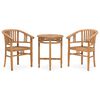 vidaXL 3 Piece Garden Dining Set Solid Teak Wood