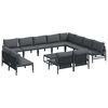vidaXL Garden Sofa Set with Cushion 13 pcs Black Steel