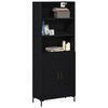 vidaXL Highboard Black Oak 69.5 x 34 x 180 cm Engineered Wood