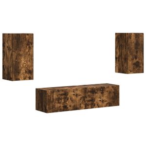vidaXL TV Cabinet Set 4 pcs Smoked Oak Engineered Wood
