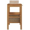 vidaXL Bathroom Vanity Cabinet Solid Teak with Sink Marble Cream