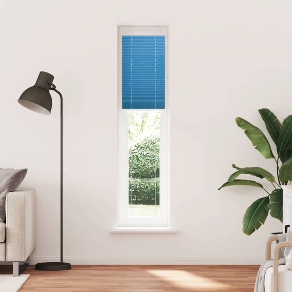 vidaXL Pleated Blind Blue 40x200 cm Fabric Width 39.4 cm Polyester