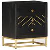 vidaXL Bedside Cabinet | Black and Gold | Solid mango wood, powder-coated steel