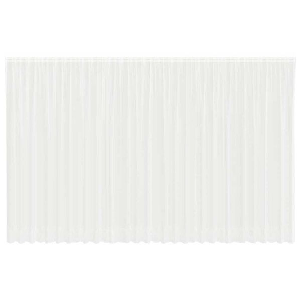 vidaXL Lace Curtain with Curtains Floral White 260x750cm Polyester