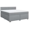 vidaXL Box Spring Bed with Mattress Light Grey 180x200 cm Fabric
