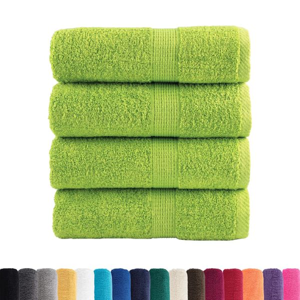 vidaXL Premium Guest Towels SOLUND 4 pcs Apple Green 30x50 cm 600 gsm