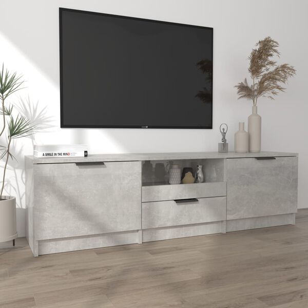 vidaXL TV Cabinet Concrete Grey 140x35x40 cm Engineered Wood