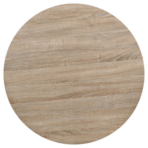 vidaXL Bistro Table MDF and Steel Round 80x75 cm Oak Colour