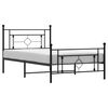 vidaXL Metal Bed Frame without Mattress with Footboard Black 107x203cm